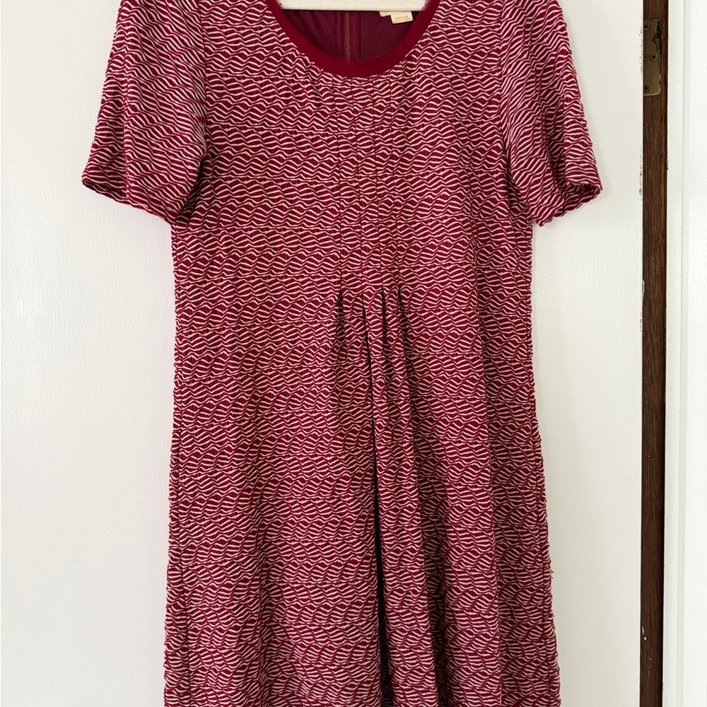 Maeve Red and White Patterned Dress | Anthropologie